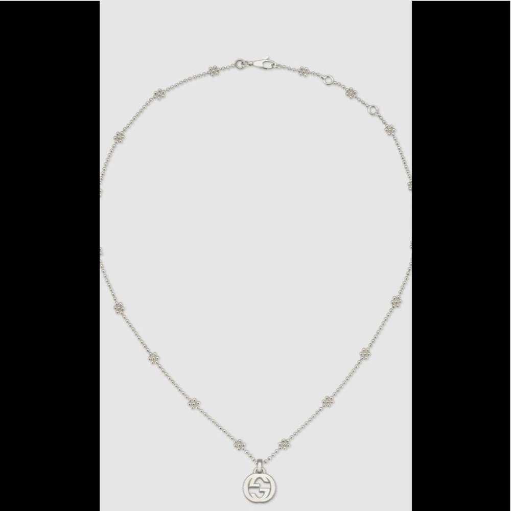 Gucci G Interlocking Silver Necklace